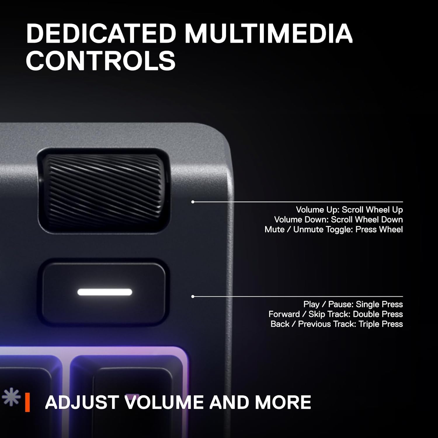 SteelSeries Apex 3 RGB Gaming Keyboard – 10-Zone RGB Illumination – IP32 Water Resistant – Premium Magnetic Wrist Rest (Whisper Quiet Gaming Switch) - Image 6