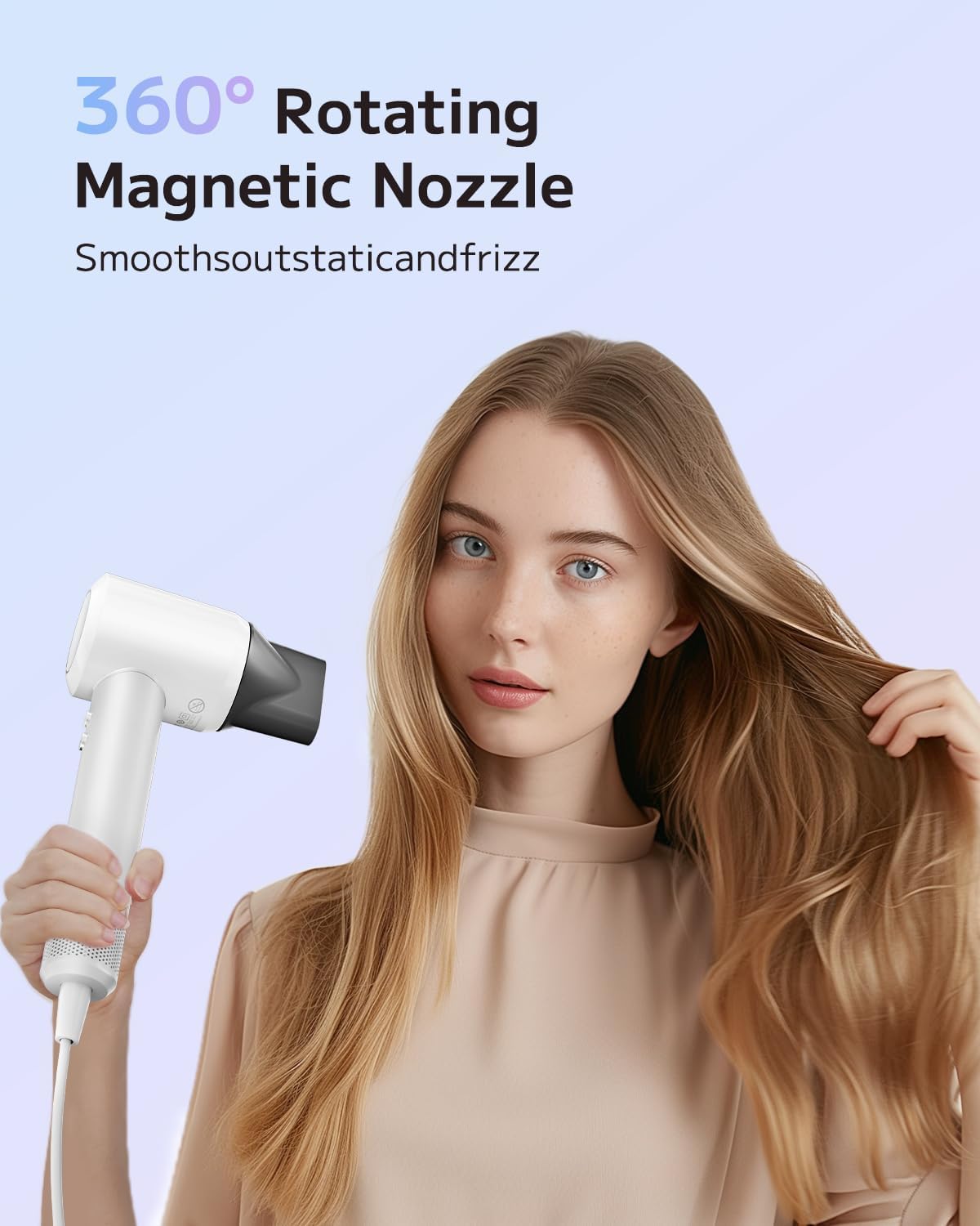 Hair Dryer, Ionic High-Speed Blow Dryer for Fast Drying with Brushless Motor, Portable Professional Hair Dryers with Magnetic Concentrator, Quiet Compact Hairdryer for Women & Men, Travel/Home/Salon - Image 6