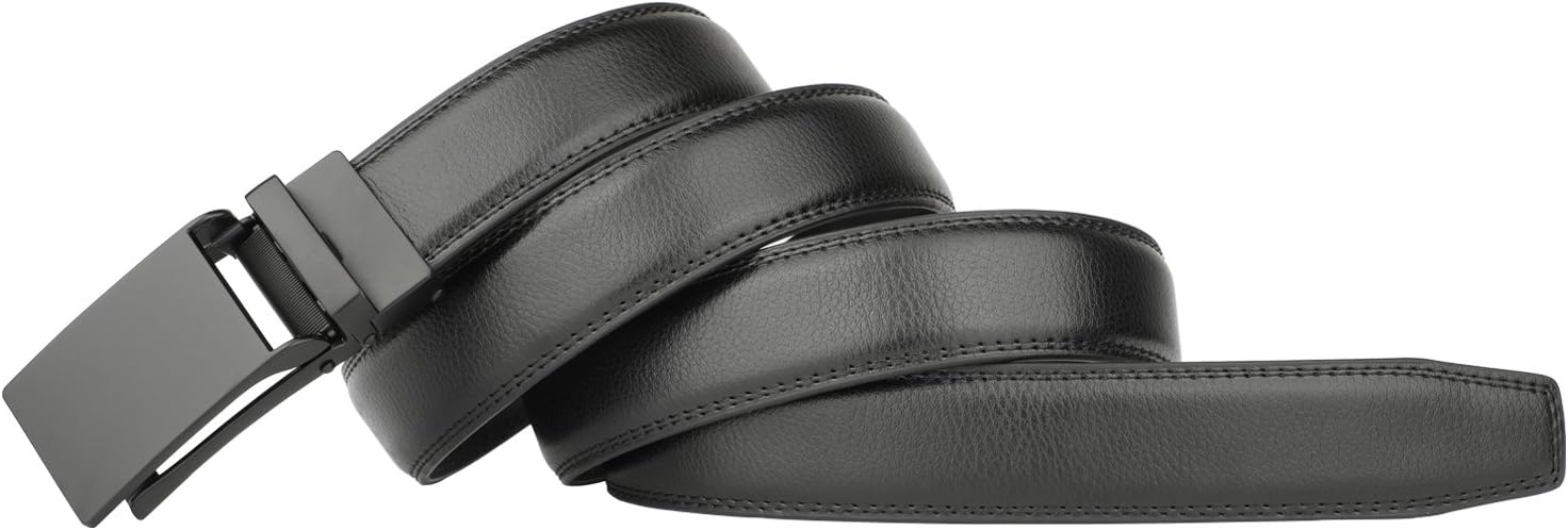 HIMI Men's Comfort Genuine Leather Ratchet Dress Belt with Automatic Click Buckle - Image 3