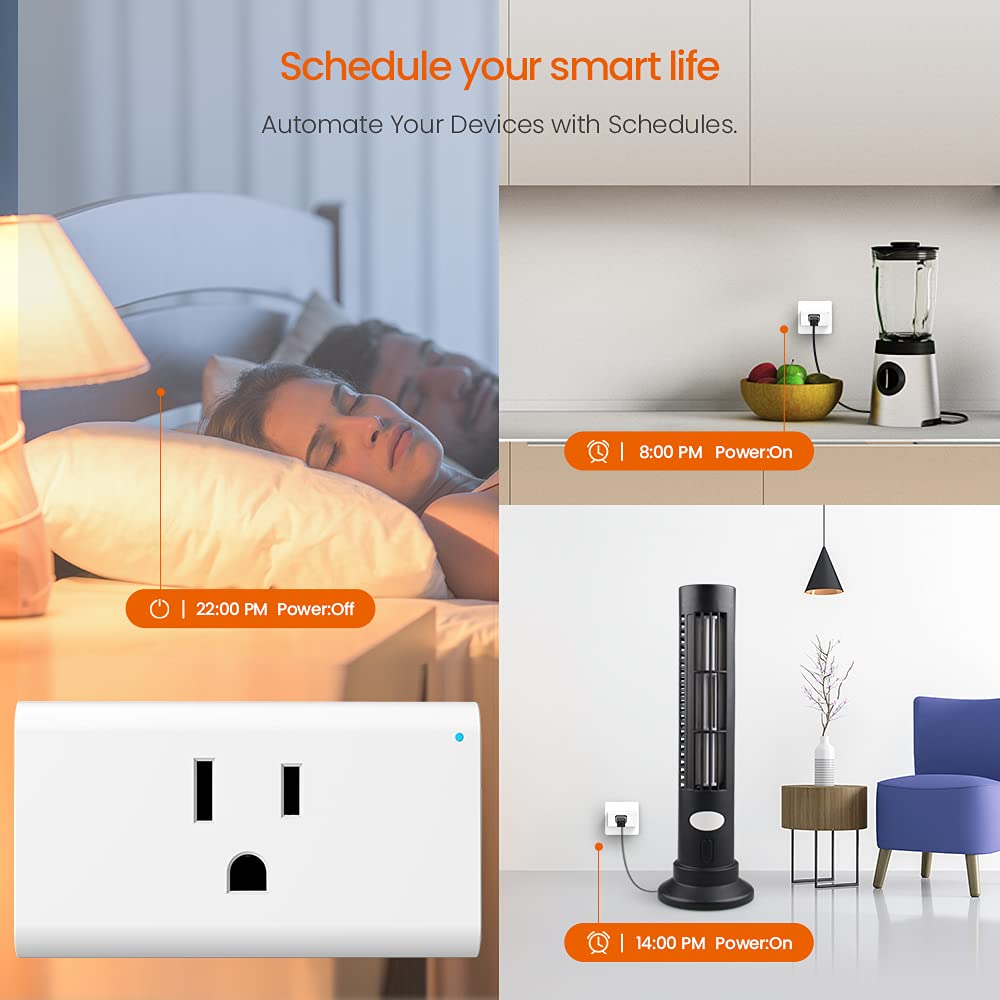 TENDA SP3 (2 Pack) Smart Plug WiFi Outlet Switch, Compatible with Alexa & Google Assistant for Voice Control, Timer & Schedule Function, Compact Design, UL FCC RoHS Certified, No Hub Required - Image 5