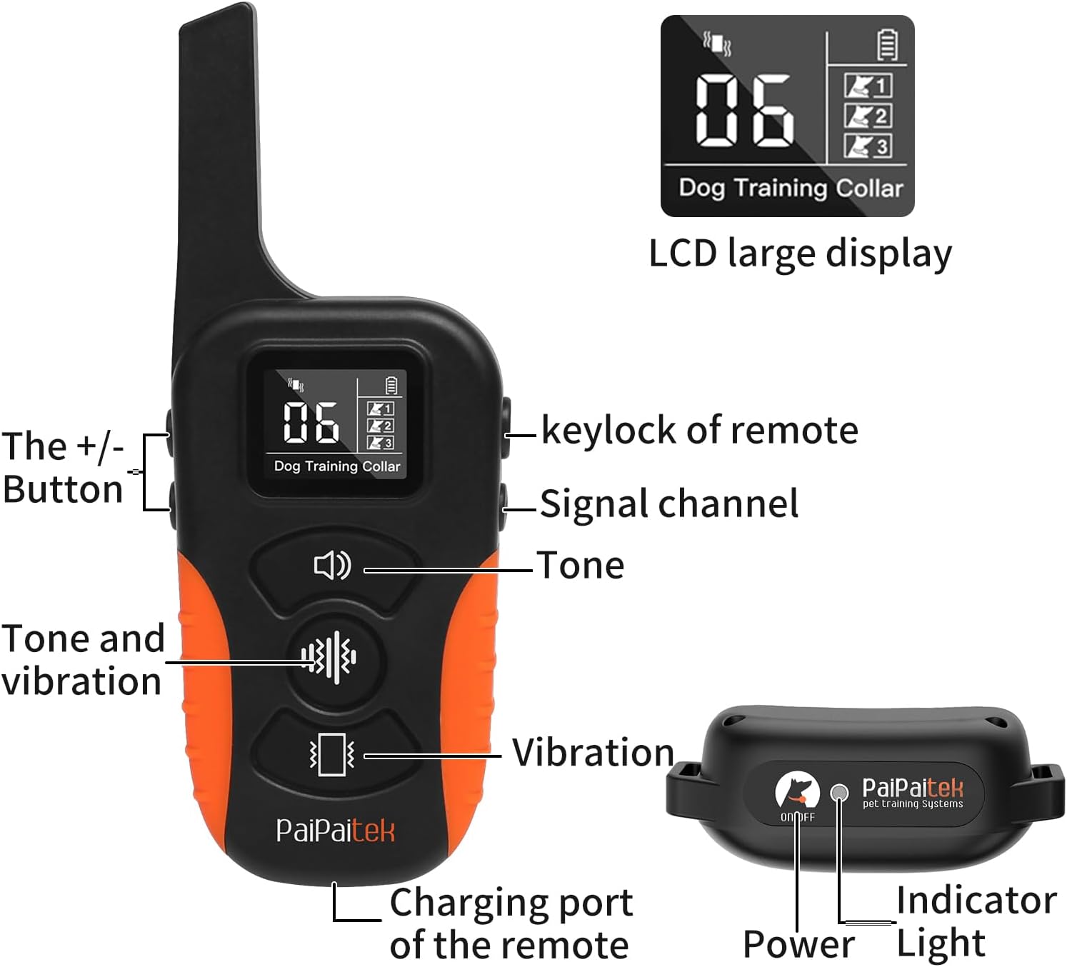 No Shock Dog Training Collar with Remote 3300ft Range, Strong Vibrating Dog Collar Beep and Vibrate Only, Waterproof & Rechargeable Vibration Collar for Small Medium Large Dogs - No Prongs - Image 7