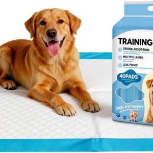 6 Layers Dog Training Pads, Super Absorbent Leak-Proof Puppy Pads, Dog Pee Pads 40 Count 23″x 23″, Quick Dry Surface, Perfect for Puppies & Senior Dogs