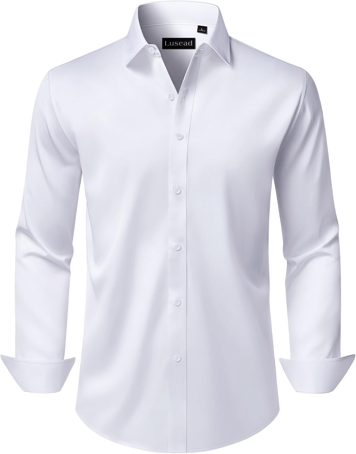 Men's Dress Shirts Long Sleeve Stretch Wrinkle Free Wedding Formal Business Button Down Shirt