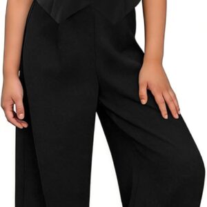 Girls Two Piece Outfits, Kids Vest And Wide Leg Pants Set, Back to School Outfits for Girls
