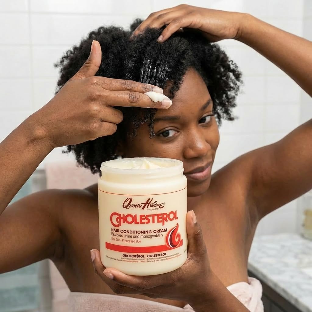Queen Helene Cholesterol Hair Conditioning Cream – Deep Repair Treatment for Dry, Damaged & Chemically Treated Hair | Moisture-Restoring Mask | 15 oz Jar | Deep Moisture - Image 3