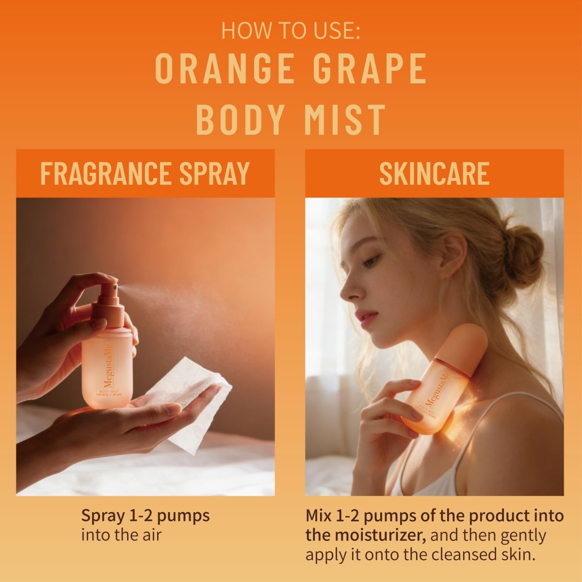 Orange & Grape Body Spray for Women, Long Lasting Citrus Fruits Perfume Mist, Paraben Free Phthalate Free, Lightweight Non-Sticky Gentle Skin Safe Daily Fragrance, Travel Size 3.38 fl oz - Image 8