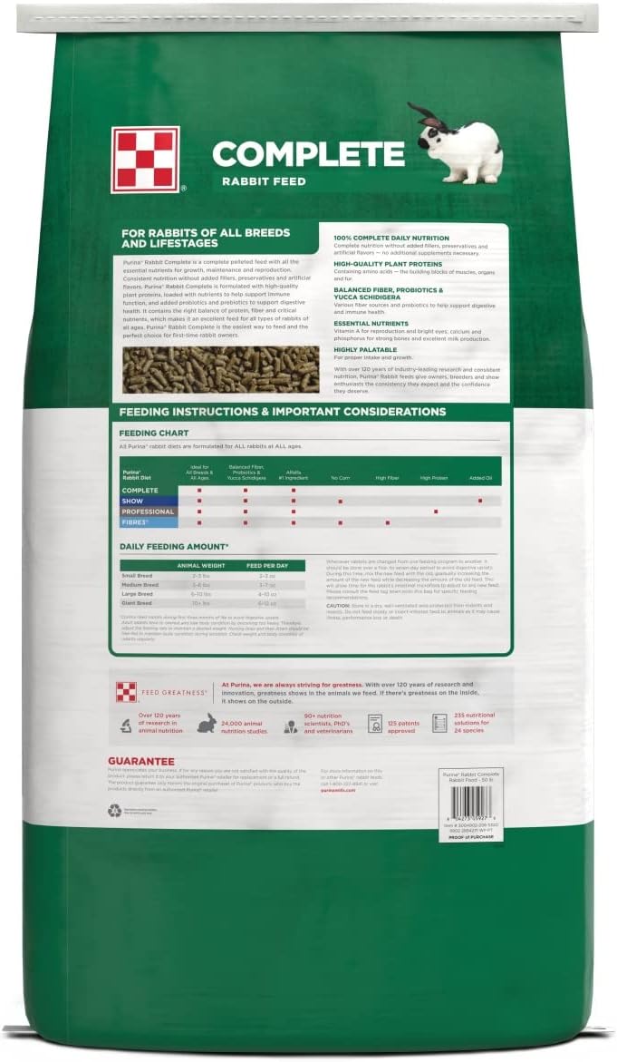Purina Rabbit Food Complete Pellets, 25 lb - Image 3