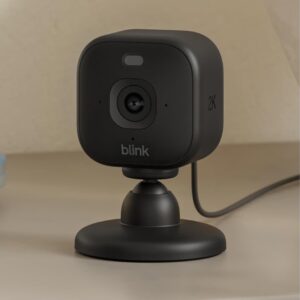 Blink Mini 2K+ (newest model) – Plug-in Home & Pet Indoor Security Camera with 2K video resolution, night vision, enhanced audio, motion detection – 2 cameras (Black)