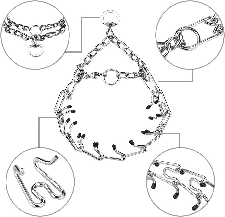 Prong Collars for Dogs, No Pull Dog Collar, Dog Training Collar for Large Medium Small Dogs, Stainless Steel Adjustable with Comfort Rubber Tips (Large, 4.0mm, 23.6-Inch) - Image 7