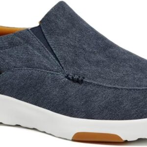 OrthoComfoot Men’s Orthopedic Comfortable Slip-On Shoes with Arch Support, Orthotic Loafers for Plantar Fasciitis, Canvas Leisure Vintage Flat Walking Shoes for Foot and Heel Pain Relief