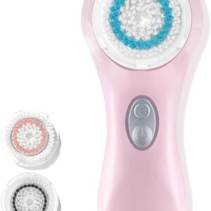 Microtree Electric Facial Cleansing Brush, Sonic Vibrating Rechargeable Face Scrubber Exfoliator, 2 Speeds for Gentle Clean, Face Wash Brush – No Rotation, Safe for All Skin Types