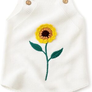 Simplee kids Baby Girls Sunflower Knit Rompers Knit Clothes for Newborn Baby Girls