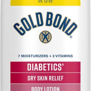 Gold Bond Diabetic Body Lotion, Dry Skin Relief with Vitamin E & Aloe to Soothe & Moisturize Flaky, Rough Skin, Value Size, 21 oz