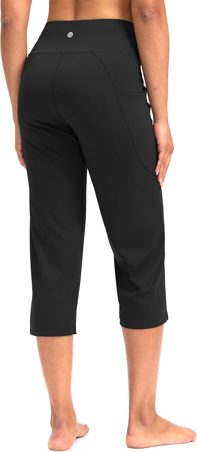 G Gradual Capri Pants for Women High Waist Workout Yoga Pants with Pockets Tummy Control Leggings Crop Straight - Image 3