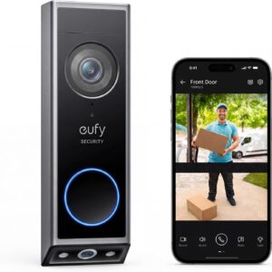 eufy Security Video Doorbell E340,No Subscription,Dual Cameras,2K FHD,Head-to-Toe View, Doorbell Camera Wireless & Wired, Color Night Vision, Two-Way Talk, AI Motion/Package Detection, Built-in 8GB