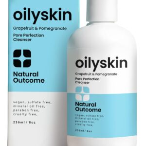 natural outcome Oily Skin Cleanser | Oil Control Daily Face Wash | Pore Hydrating Non-Greasy Cleansing Gel with Purifying Citrus Extracts for Oily Skin Types | Sulfate & Cruelty Free | 8 oz