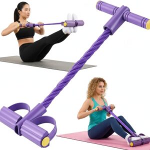 Pedal Resistance Bands with Handles for Women, 6-Tube Durable Pedal Exerciser for Home & Office Workout, Natural Rubber Resistance Band for Full Body Toning, Training Abdomen, Waist, Arms & Legs