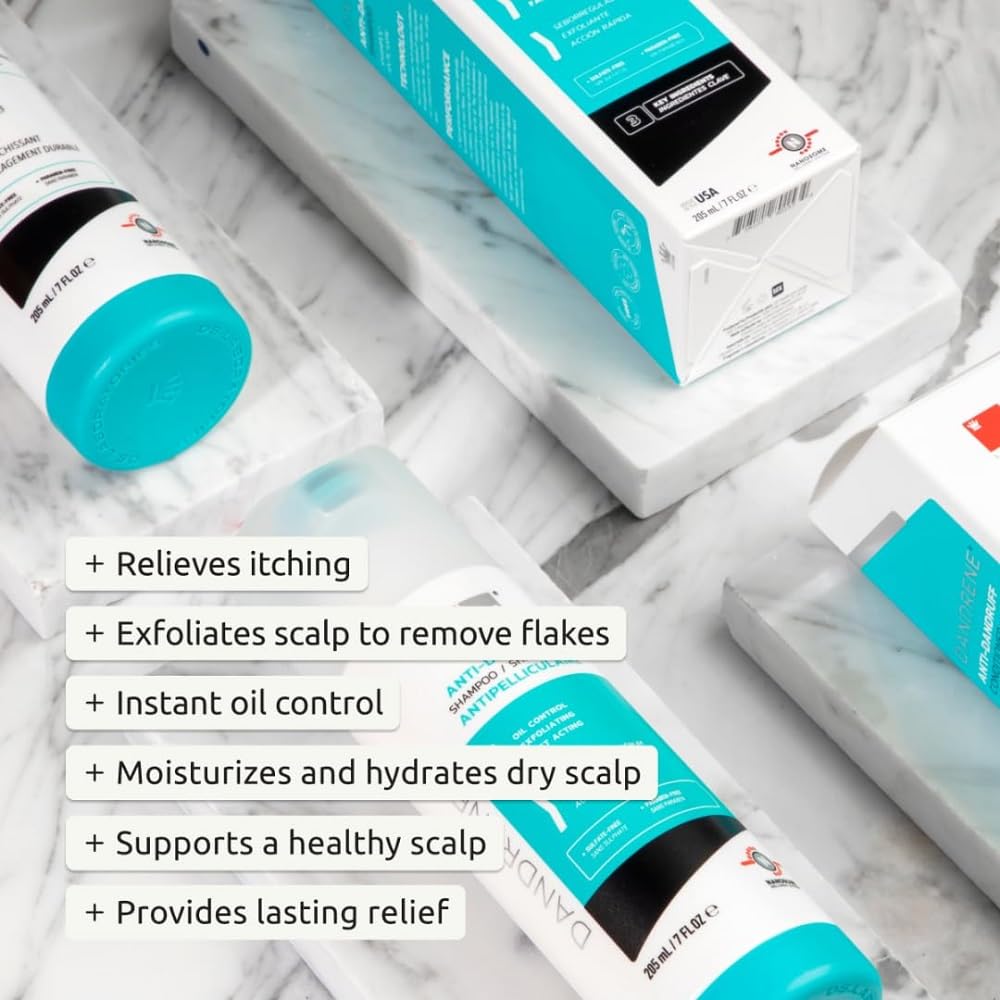 DS Labs Dandrene Dandruff Shampoo & Conditioner Kit, 205mL- for Itchy, Flaky Scalp, Exfoliating Shampoo, Moisturizing Conditioner, Supports Scalp Health & Oil Control - Image 4