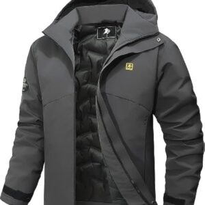 YYCABGTI Men’s Warm Winter Coats Waterproof Ski Jacket Windproof Snow Coat Mountain Windbreaker Hooded Raincoat