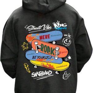 SweatyRocks Boy’s Skateboard Graphic Hoodies Cartoon Sports Printed Sweatshirts Cool Pullover Tops