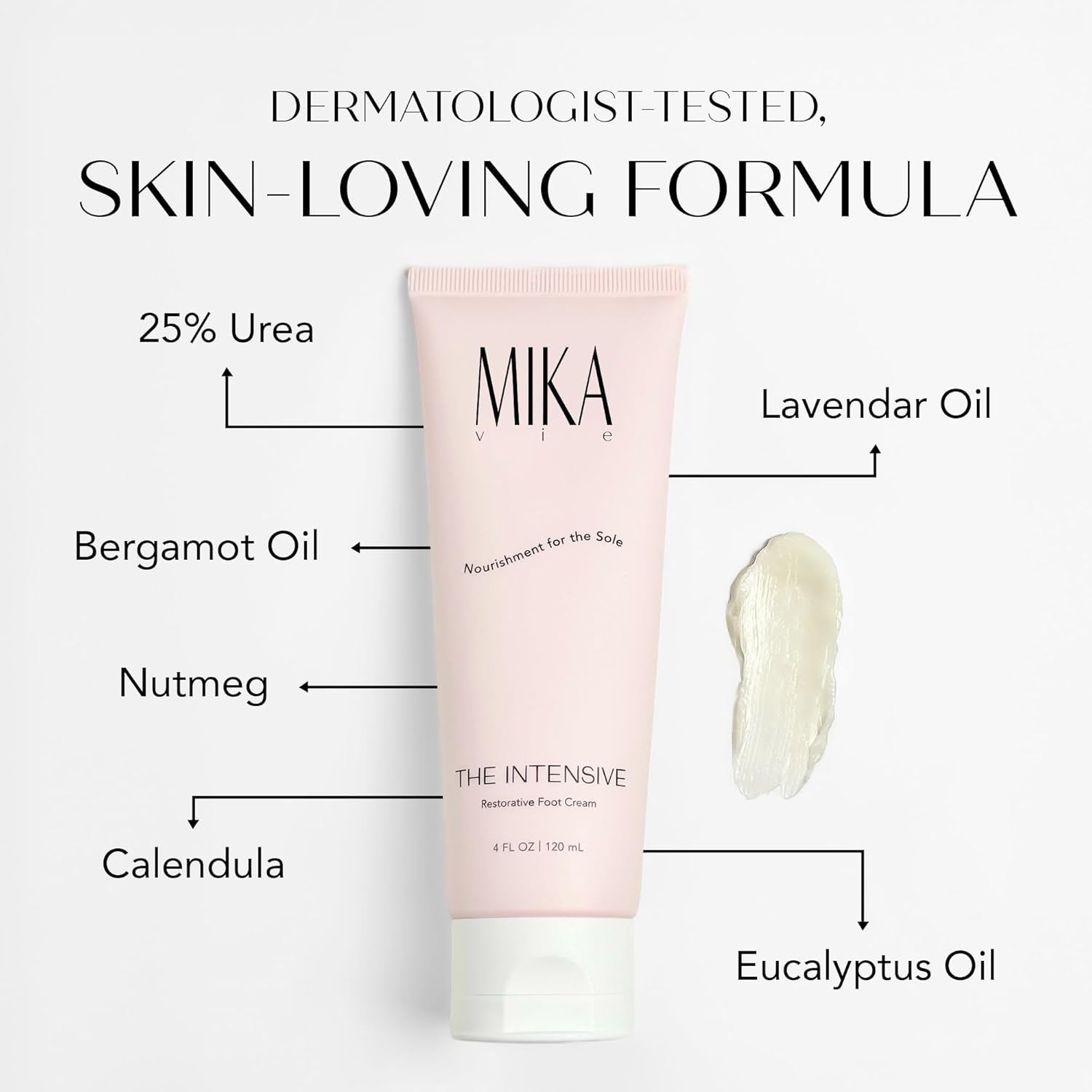 Foot Cream for Dry Cracked Heels and Feet - 4fl oz Urea Foot Cream for Women W/Vitamin E, Shea & Cocoa Butter - Naturally Scented Cracked Heel Treatment & Moisturizer - Non-Greasy - Image 4
