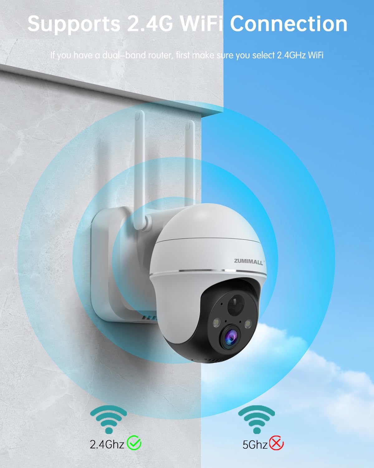 ZUMIMALL 2K Security Cameras Wireless Outdoor, Battery Powered Cameras for Home Security with 360° View, Color Night Vision, 2-Way Talk, AI Motion Alert, Siren, CloudEdge App Supported - Image 4
