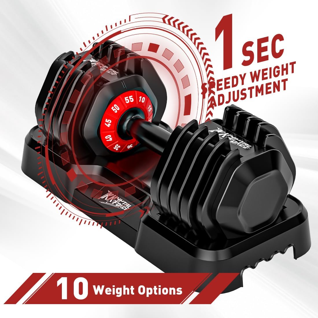 Adjustable Dumbbell Set of 2, 110lbs/50lbs Free Weights Dumbbell Set, 5-in-1/10-in-1 Quick-Lock Hand Weights, 25lbs/55lbs Pair with Anti-Slip Texture Handle, Weight Set For Home Gym Suit both Men and Women - Image 3