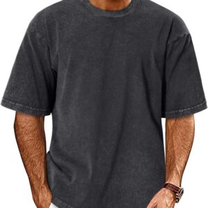 Oversized Tshirts for Men Short Sleeve Vintage Washed Basic Loose Tees 2026