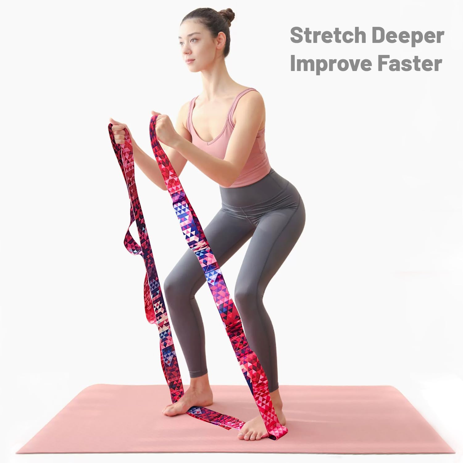 Aozora Yoga Strap Stretching Strap with Loops, Stretch Straps for Physical Therapy, 10 Loops Non-Elastic Exercise Strap for Pilates, Dance and Gymnastics - Image 5