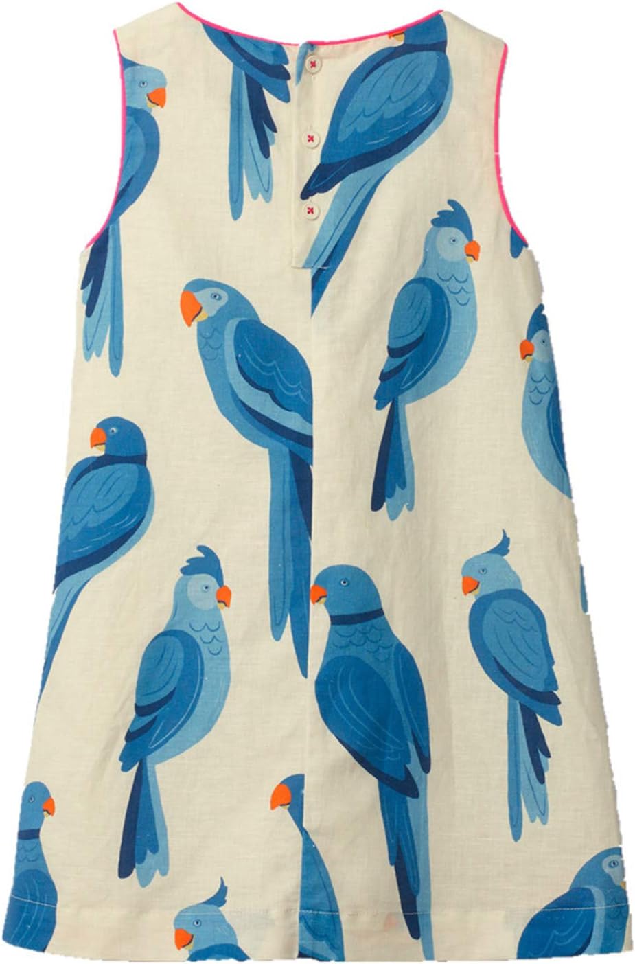 HILEELANG Little Girls Cotton Dress Sleeveless Casual Summer Sundress Flower Printed Jumper Skirt - Image 2