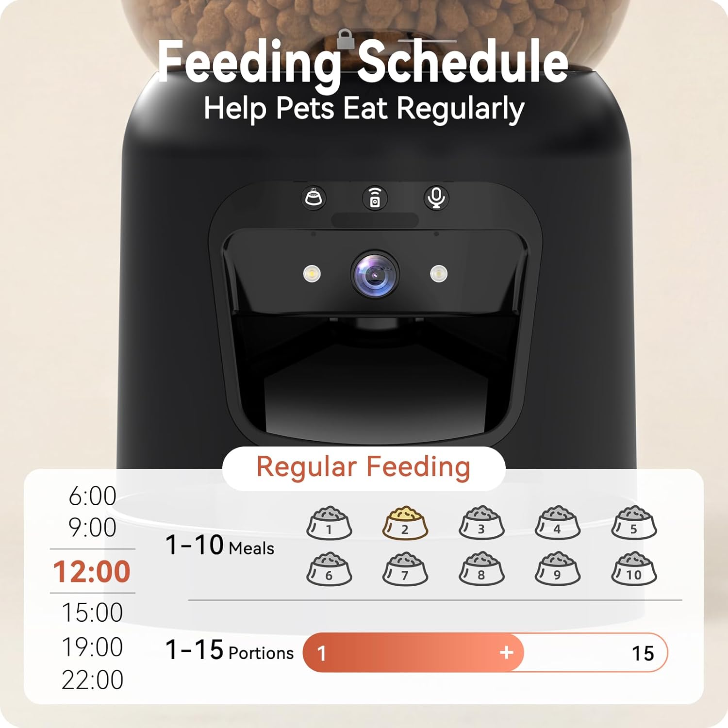Automatic Cat Feeder with 2K HD Camera: 5G WiFi Automatic Dog Feeder with Night Vision, Auto Cat Food Dispenser with 6L Large Food Storage for Multiple Pet, Detachable for Easy Clean -24 Cup - Image 4