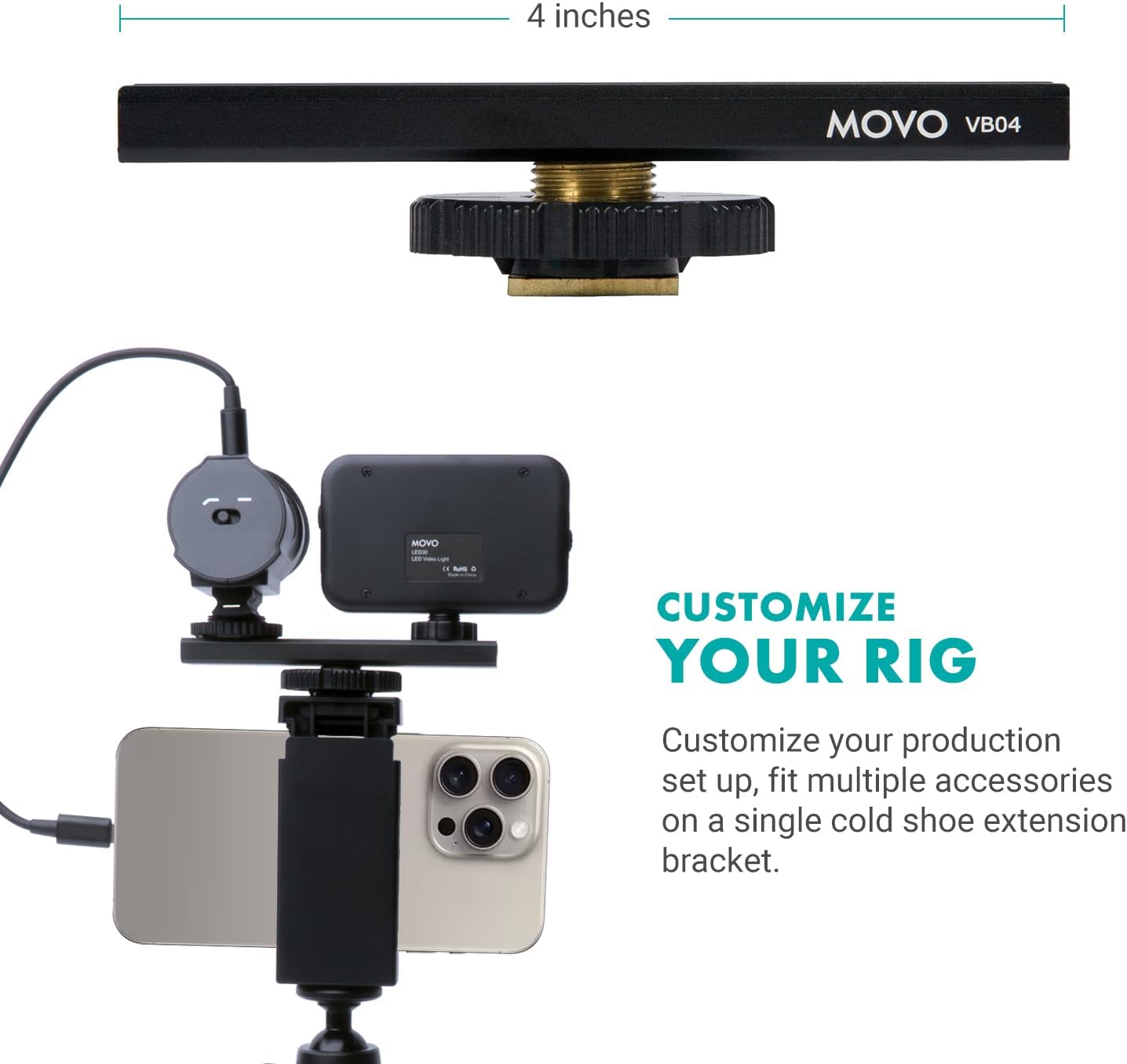 Movo USB-C Vlogging Kit for iPhone 15/16 - Phone Video Kit Accessories: Phone Tripod, Phone Mount, LED Light and Shotgun Microphone - Youtube Starter Kit for Content Creation, TikTok, Podcasts - Image 8