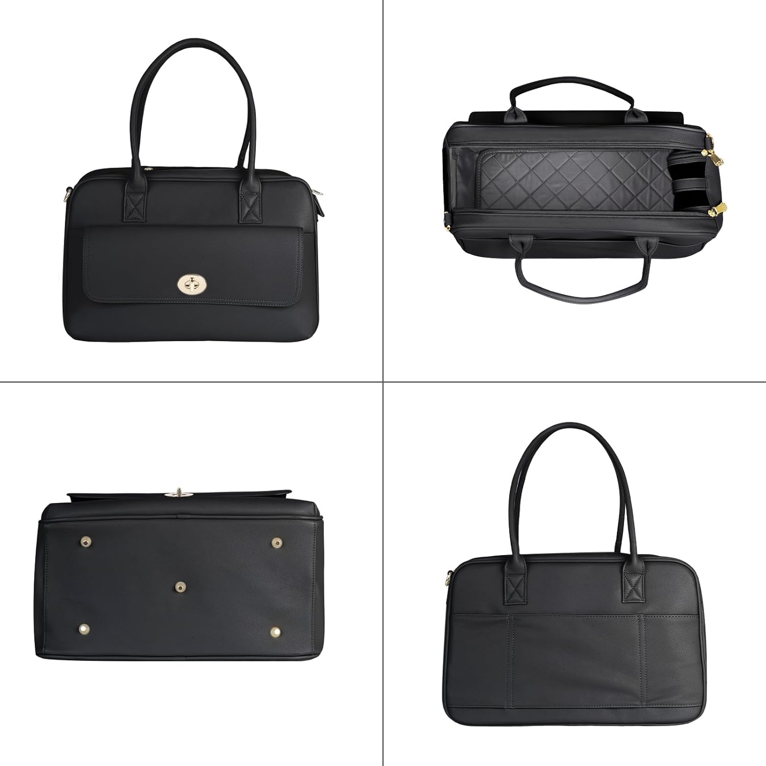 Pet Carrier Dog Purse Carrier Cat Soft-Sided Dog Carriers for Puppy Kitten, Fashion Leather Handbag Tote Travel Pet Bag for Small Dogs Cats, TSA Airline Approved (Black) - Image 3