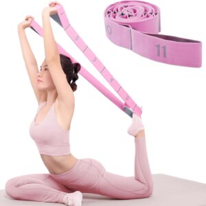 11 Loops Stretch band – Yoga, Pilates, Ballet, and Physical Therapy Stretching strap for Flexibility, Leg Stretching, and Exercise – Durable Stretching equipment for Dance and Fitness