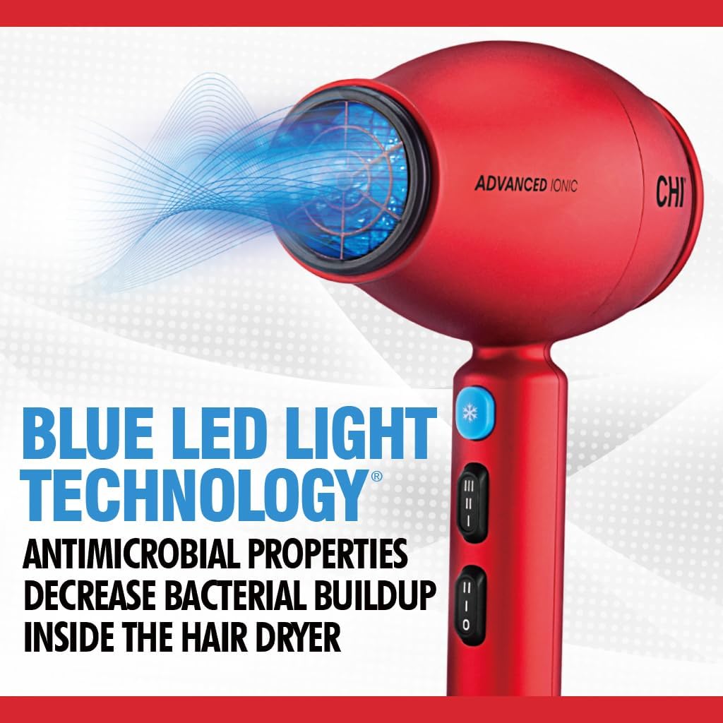 CHI 1875 Series Advanced Ionic Compact Hair Dryer, Blow Dryer For Ultra-Fast Hair Drying, Reduces Frizz & Increases Shine, 3 Heat + 2 Speed Settings - Image 8