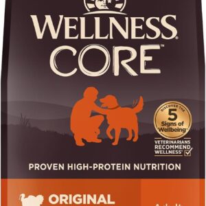 Wellness CORE Adult Dry Dog Food, Grain Free Kibble, Natural, High Protein, Turkey and Chicken Recipe, 4 lb Bag
