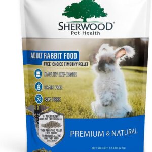 Sherwood Pet Health Adult Rabbit Food Timothy Hay Free-Choice 4.5lbs Hay-Based, Grain and Soy-Free for Better Digestion