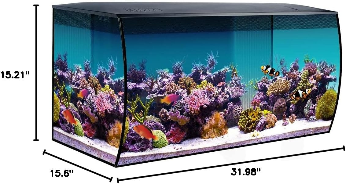 Fluval Flex 32.5 Marine Salt Water Aquarium Kit - Fish Tank for Fish, Coral & More - Comes with LED Lights, Filtration System & More - 32.5" x 15.75" x 15.35" - 123 L, 32.5 Gal. - Black - Image 6