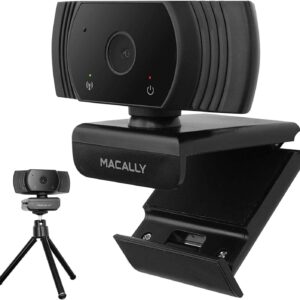 Macally 1080P Webcam with Microphone – Stay Connected Virtually – 120° Wide Angle HD 30FPS USB Computer Camera for Desktop – Web Cam for Streaming, Meetings, Skype, Zoom, PC, Laptop, Mac, Face Time