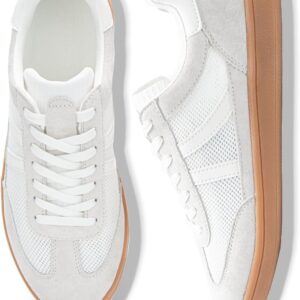Rosella Carlie Womens Sneakers – Women’s Fashion Sneakers with Removable Insole – Stylish and Lightweight Spring Shoes for Women Casual Non-Slip Lace-Up Walking Footwear