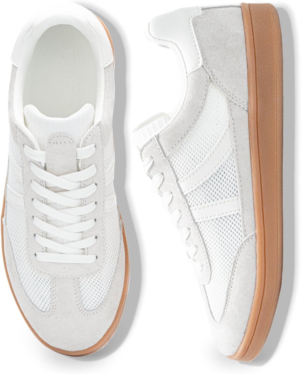 Rosella Carlie Womens Sneakers - Women's Fashion Sneakers with Removable Insole - Stylish and Lightweight Spring Shoes for Women Casual Non-Slip Lace-Up Walking Footwear