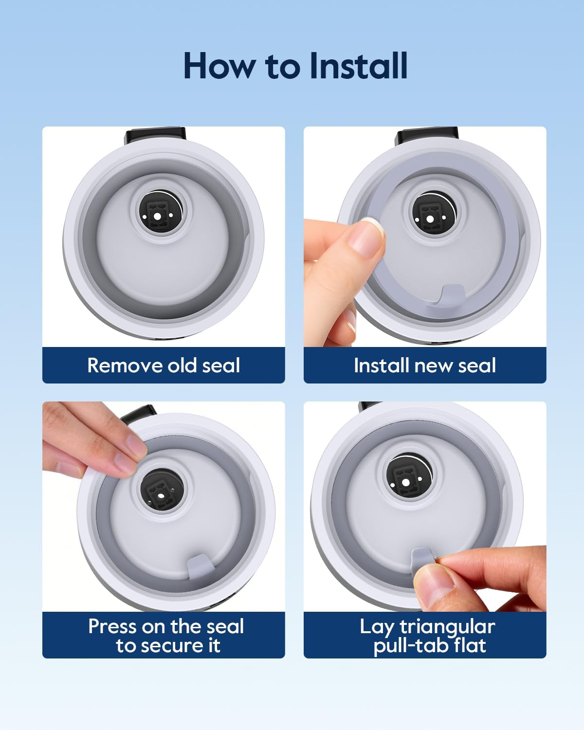 WATERH 1 Set Replacement Silicone Stopper & O Ring Gasket, Compatible with 24/32oz Boost Smart Water Bottle, Water Bottles Lid Rubber Seals and Mouthpiece Replacement Parts - Image 3