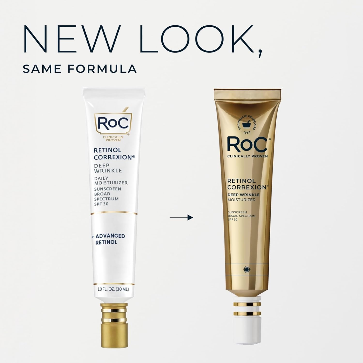 RoC Retinol Correxion Deep Wrinkle Daily Face Moisturizer with Sunscreen SPF 30 for Fine Lines, Dark Spots, Post-Acne Scars, 1 Ounce (Packaging May Vary) - Image 2