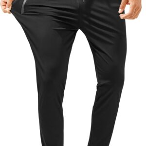 Mens Sweatpants with Zipper Pockets – Lightweight Athletic Joggers for Workout, Running, Gym, Track, Casual Wear