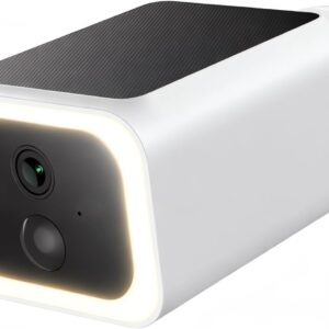 Luna Security Cameras Wireless Outdoor, Battery Camera with Solar Panel, Spotlight, 2.4GHz Wi-Fi, Smart GenAI Human Detection, Cloud Storage, 2K Color Night Vision, IP65 Camera