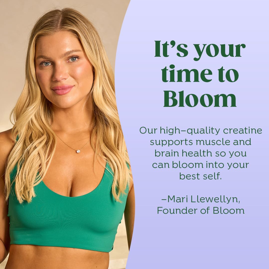 Bloom Nutrition Creatine Monohydrate Powder, 5g Micronized Creatine per Serving, Supports Muscle Recovery, Strength, Endurance, Pre or Post Workout, Gluten Free, Non GMO, Unflavored, 40 SVG, 7.3 oz - Image 6