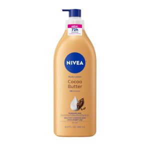 NIVEA Cocoa Butter Body Lotion for Dry Skin with Hyaluronic Acid, Cocoa Butter and Deep Nourishing Serum, Mothers Day Gifts, 16.9 Fl Oz Pump Bottle