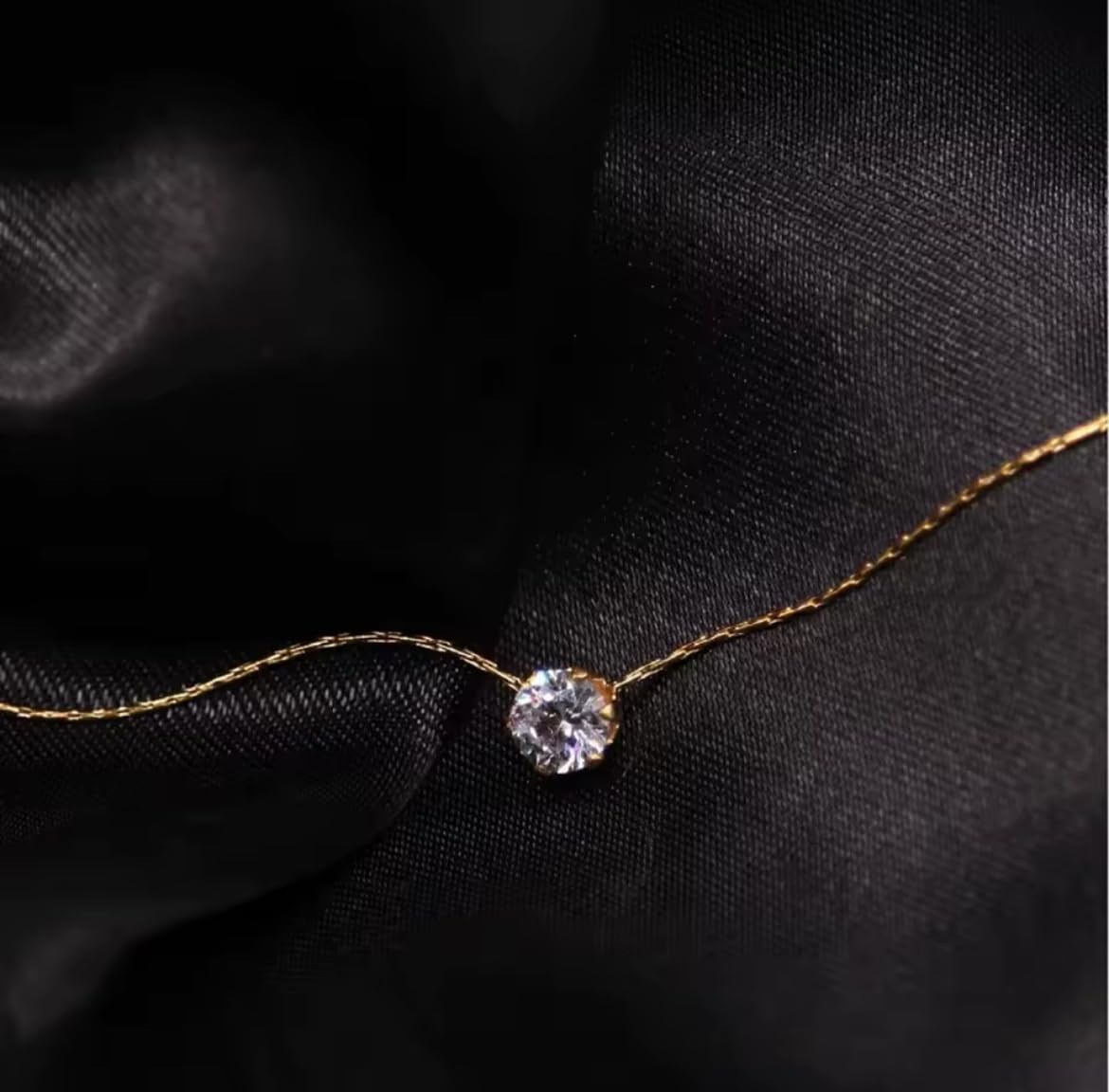 Minimalist Zircon Pendant Necklace for Women - Stainless Steel Adjustable Choker, 15.7"-17.7", Silver or 18k Gold Plated, Elegant Everyday Jewelry Gift - Image 5