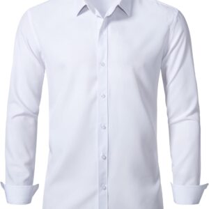 BEILU Stretch Mens Slim Fit Dress Shirts Formal Long Sleeve Button Down Shirts