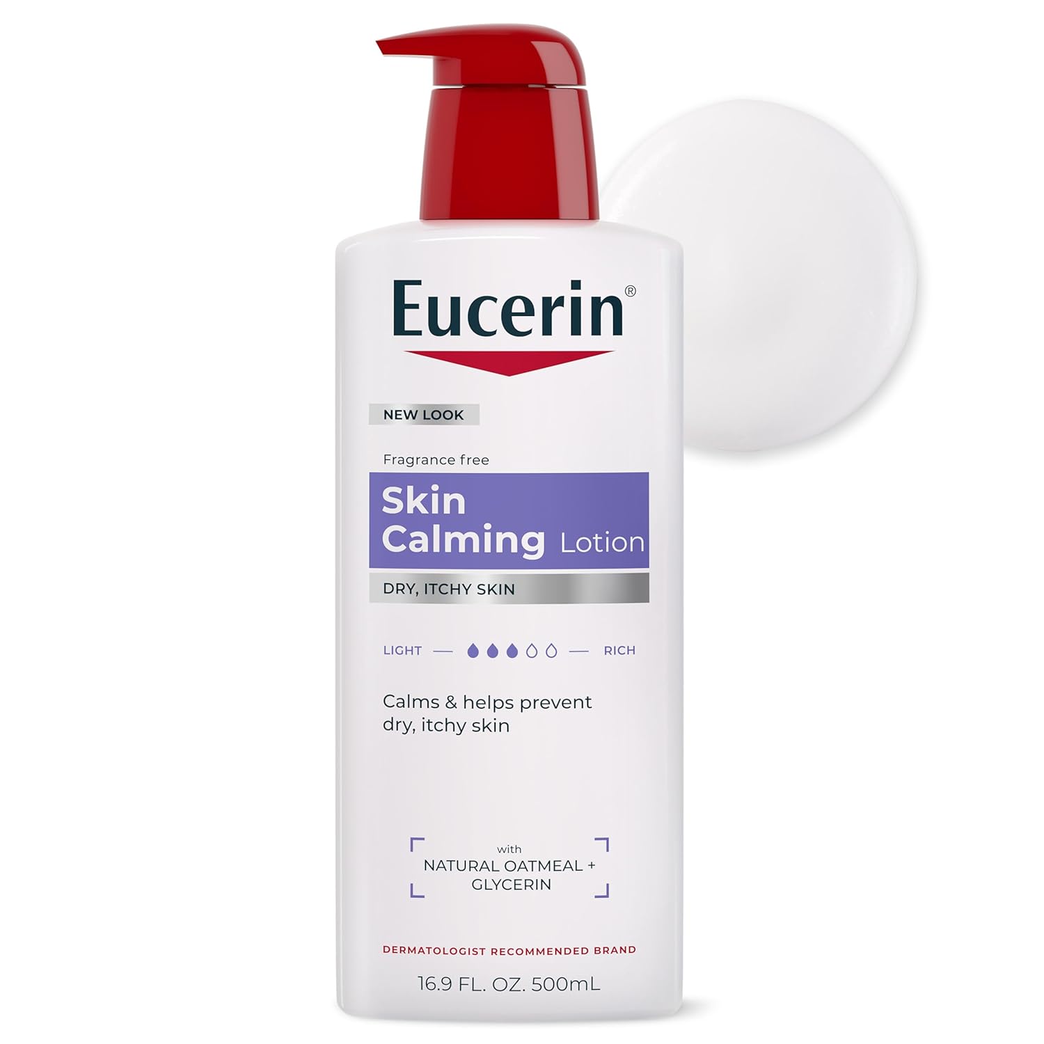 Eucerin Skin Calming Body Lotion, Natural Oatmeal Enriched Body Lotion for Dry, Itchy Skin, 16.9 fl. oz. Bottle